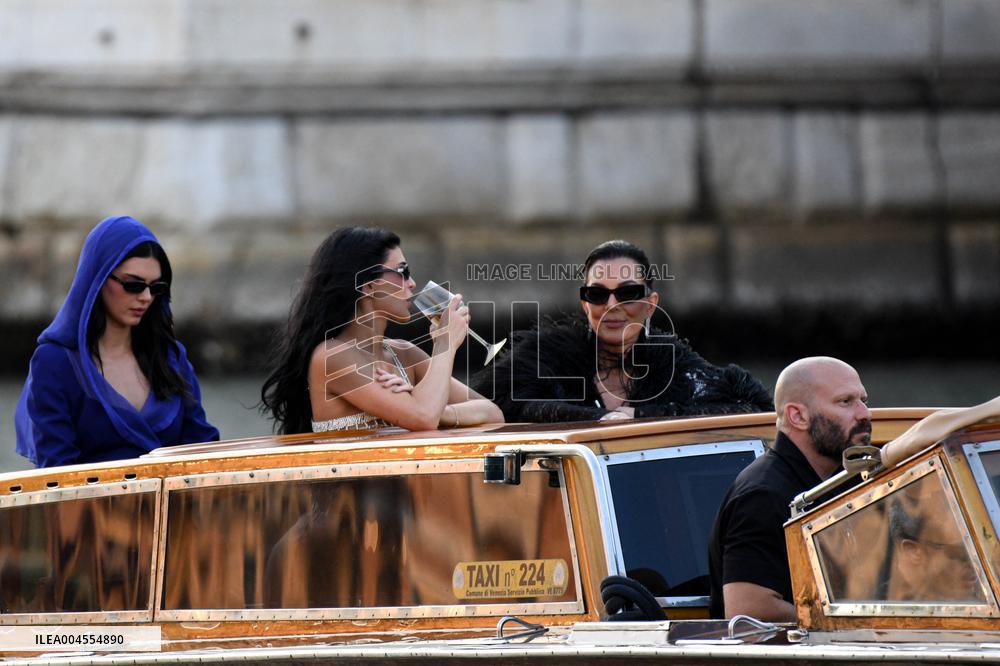 Kendall, Kris and Kylie Jenner Leave The Hotel To Attend The Final Celebration Of The Bezos Wedding - Venice