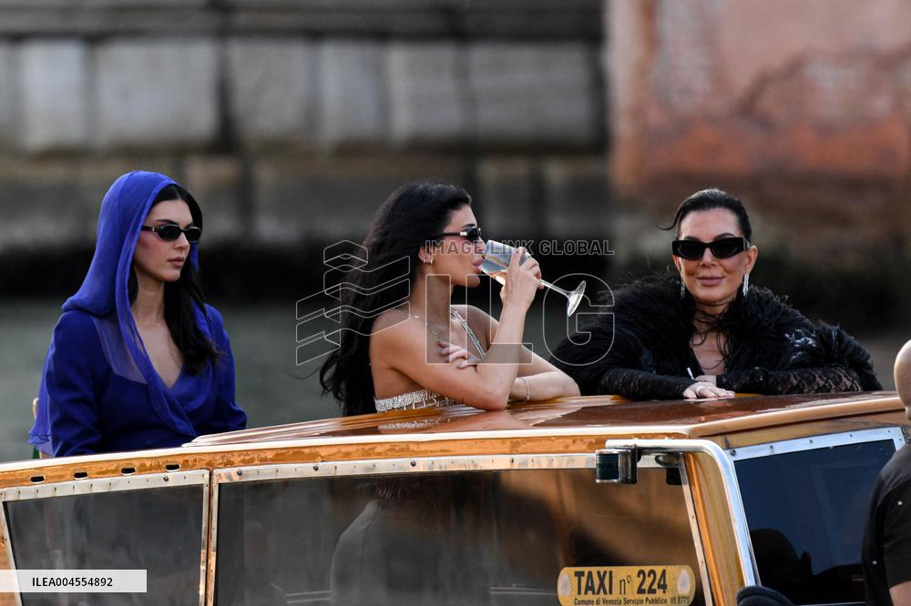 Kendall, Kris and Kylie Jenner Leave The Hotel To Attend The Final Celebration Of The Bezos Wedding - Venice