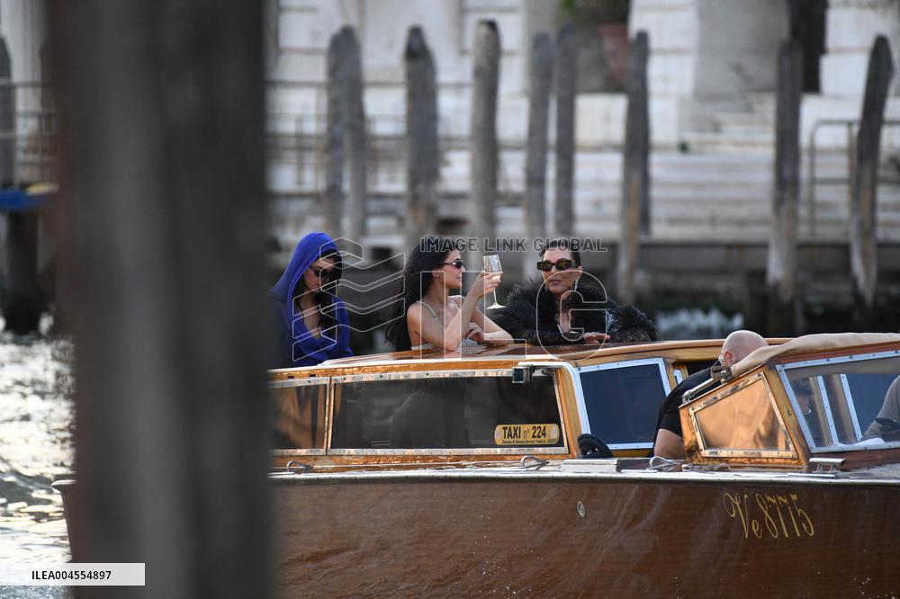 Kendall, Kris and Kylie Jenner Leave The Hotel To Attend The Final Celebration Of The Bezos Wedding - Venice