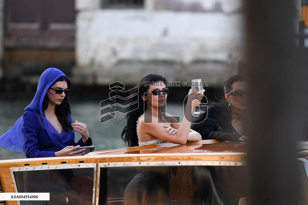 Kendall, Kris and Kylie Jenner Leave The Hotel To Attend The Final Celebration Of The Bezos Wedding - Venice