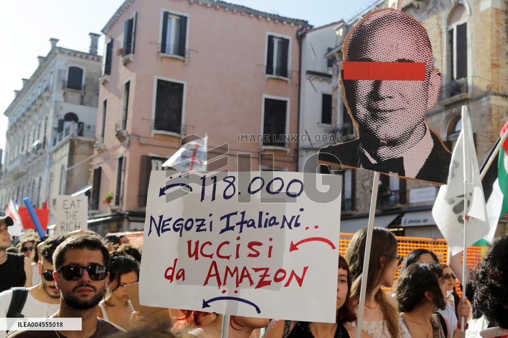 No Space For Bezos Demonstration - Venice