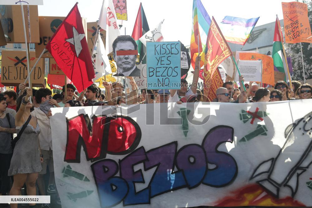 No Space For Bezos Demonstration - Venice