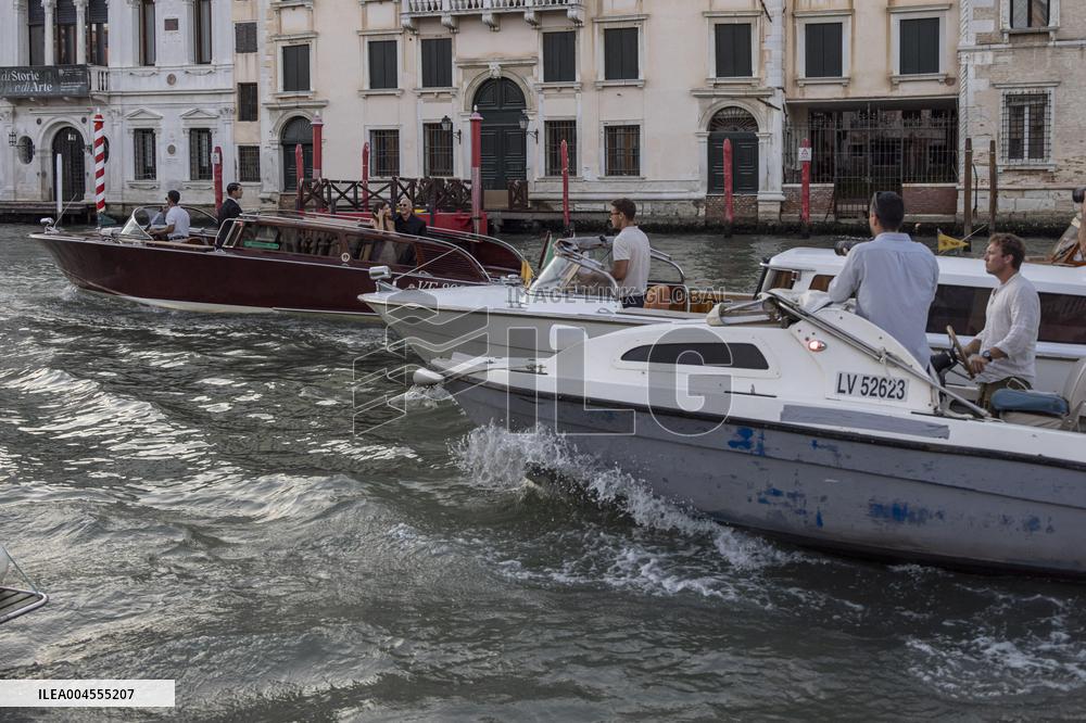 Jeff Bezos and Lauren Sanchez Leaves The Hotel - Venice
