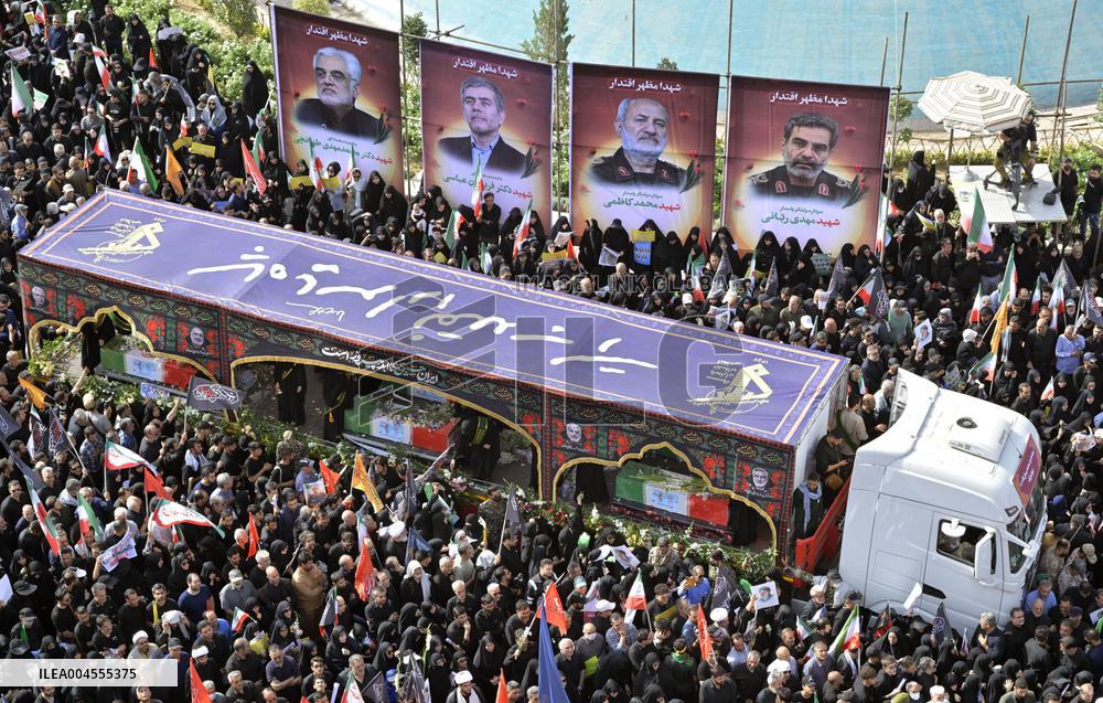 State funeral in Tehran for military commanders killed by Israel