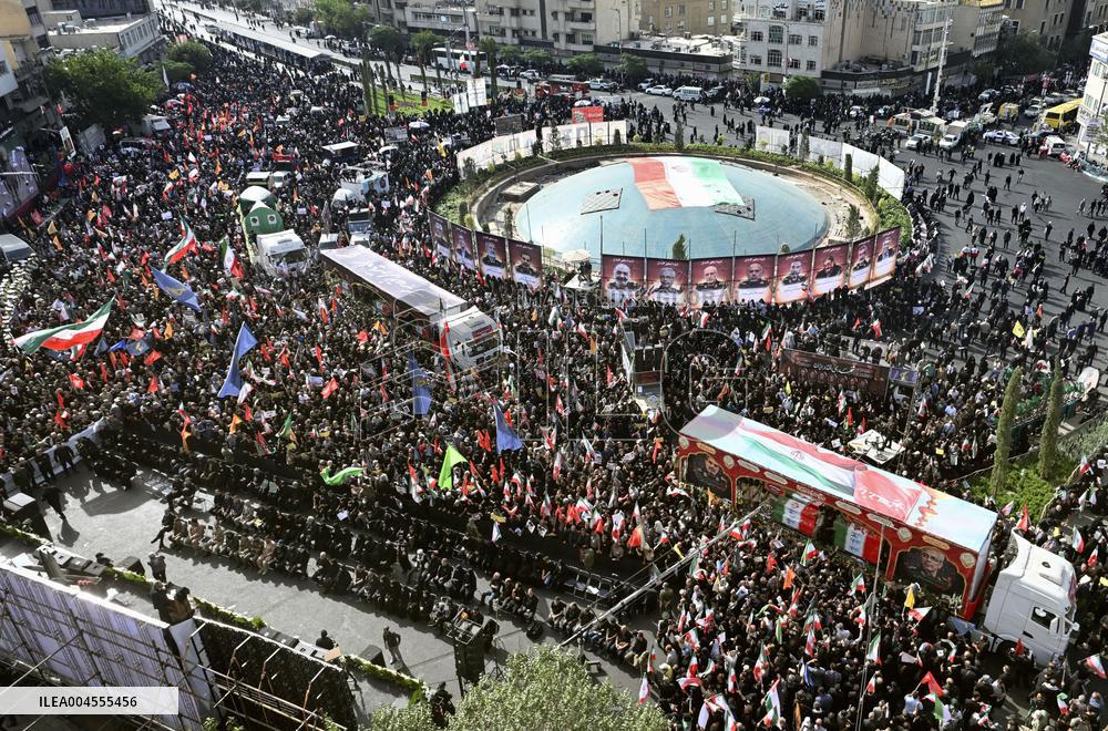State funeral in Tehran for military commanders killed by Israel