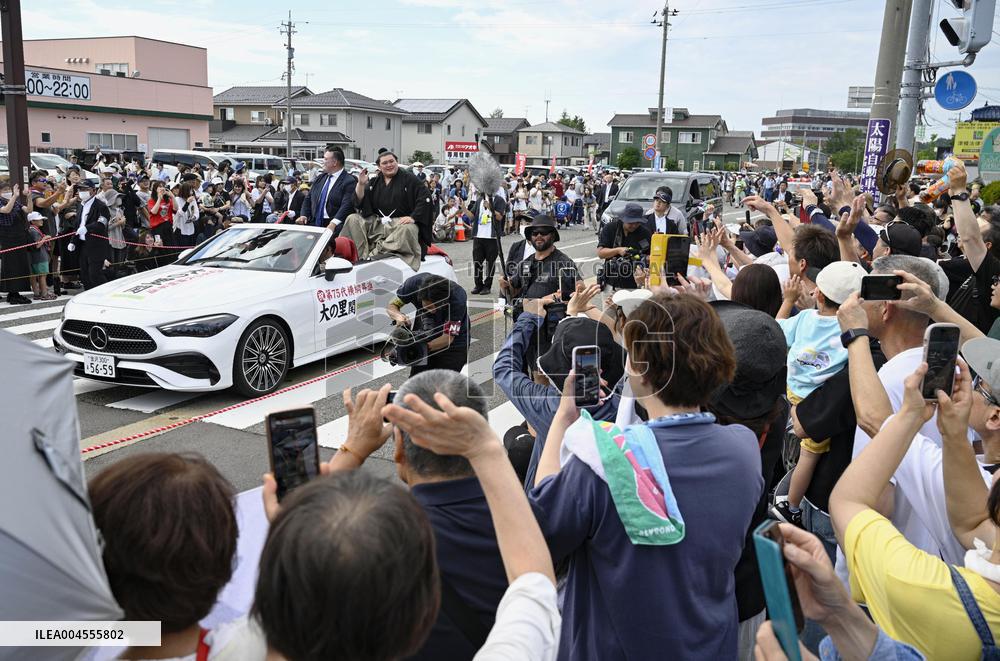 Onosato's promotion to yokozuna celebrated in hometown