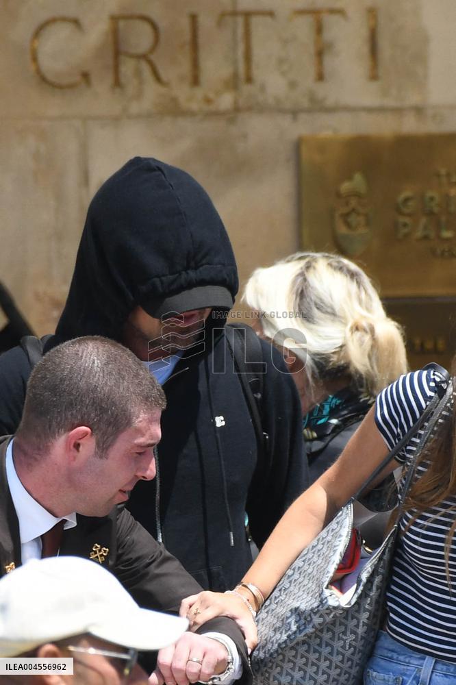 Leonardo DiCaprio leave Gritti Hotel in Venice