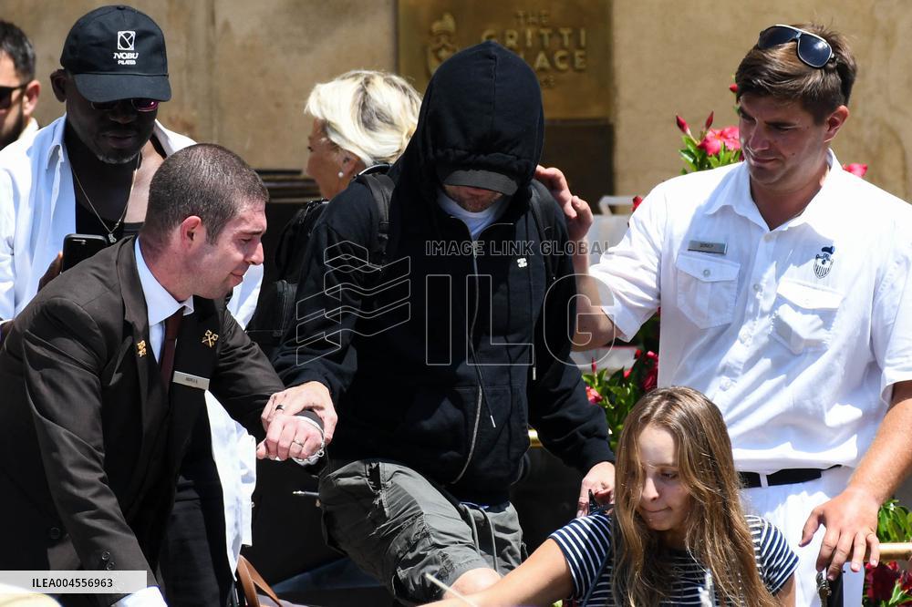 Leonardo DiCaprio leave Gritti Hotel in Venice