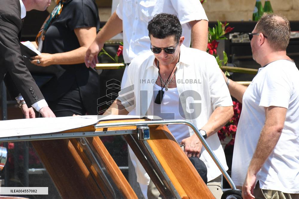 Orlando Blum leaves his hotel in Venice