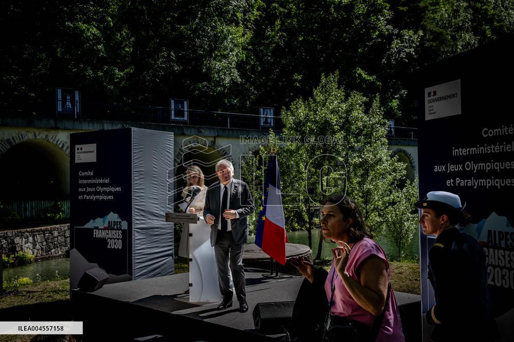 François Bayrou at Inter-Ministerial Committee for the 2030 Olympic - Briancon