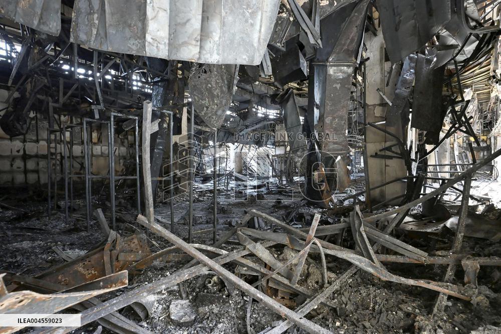Destroyed Iranian state television headquarters