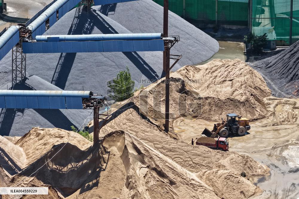 Yangtze River Wharf Sand And Gravel Storage Yard in Nanjing