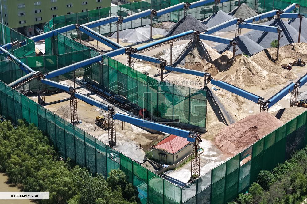 Yangtze River Wharf Sand And Gravel Storage Yard in Nanjing