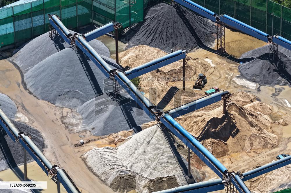 Yangtze River Wharf Sand And Gravel Storage Yard in Nanjing