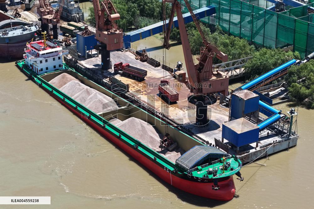 Yangtze River Wharf Sand And Gravel Storage Yard in Nanjing