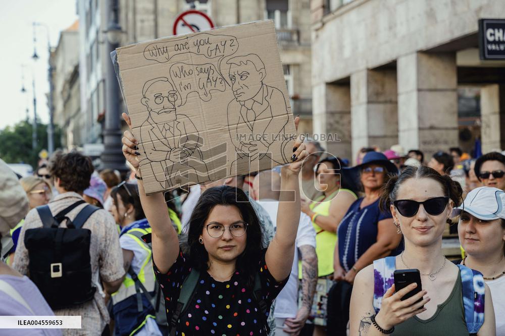 Hundreds of Thousands Take Part in The Banned Pride March - Budapest