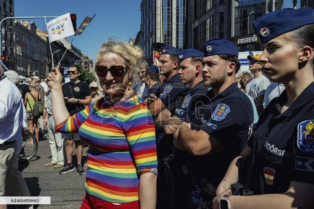 Hundreds of Thousands Take Part in The Banned Pride March - Budapest