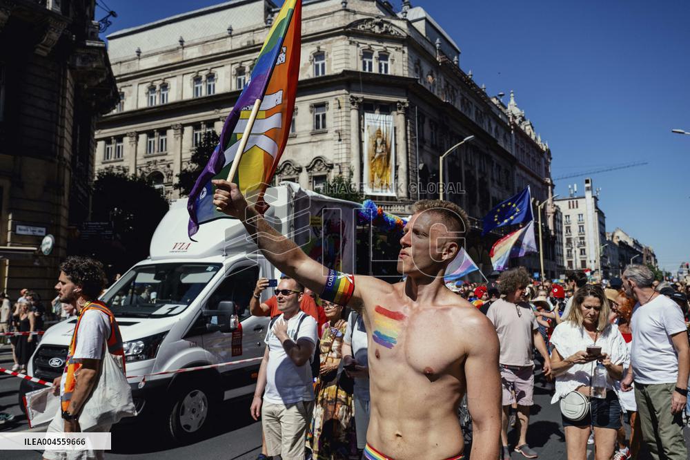 Hundreds of Thousands Take Part in The Banned Pride March - Budapest