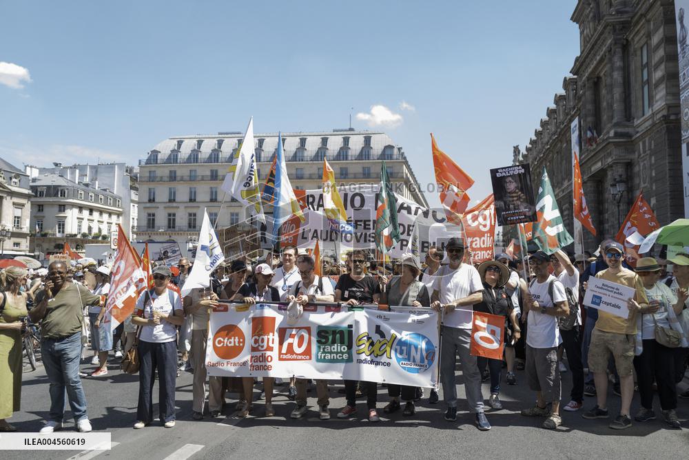French Public Broadcasting On Strike - Paris