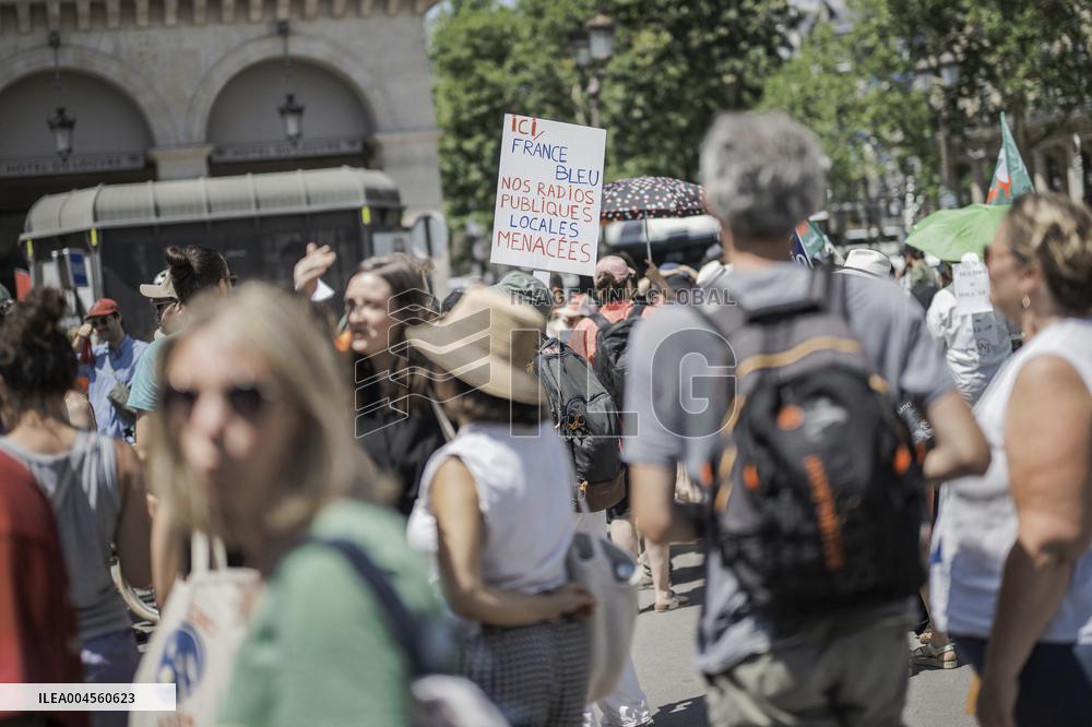 French Public Broadcasting On Strike - Paris