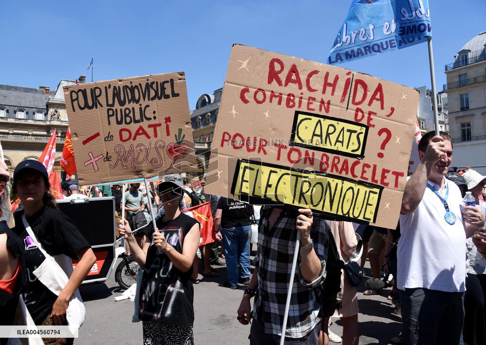French Public Broadcasting On Strike - Paris