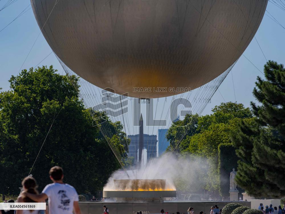 Olympic Flame Returns to Tuileries Garden in New Display - Paris