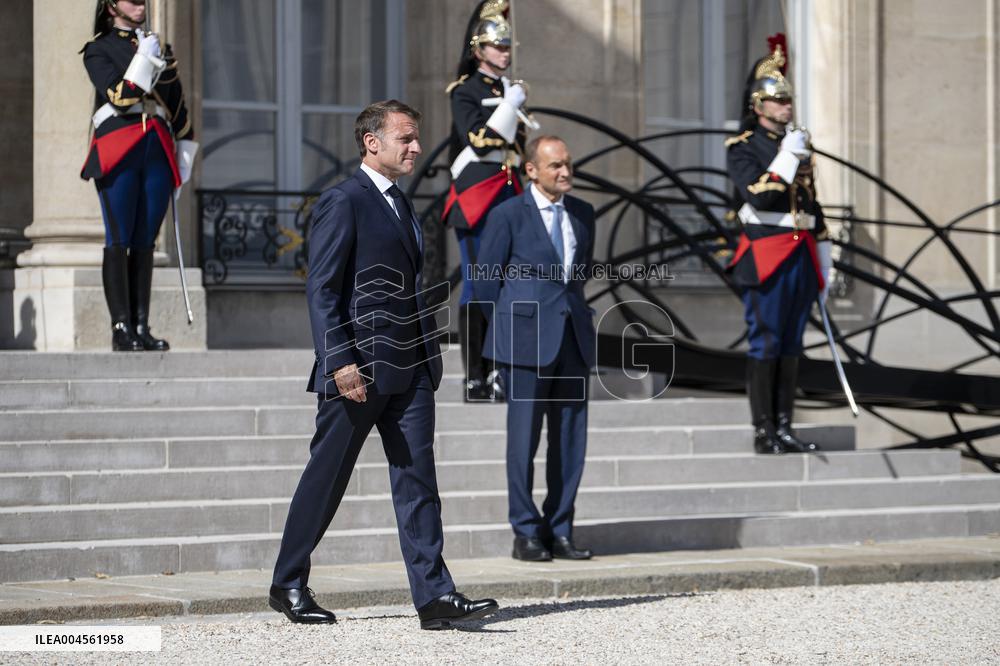 Emmanuel Macron Welcomes Swiss President Karin Keller-Sutter - Paris