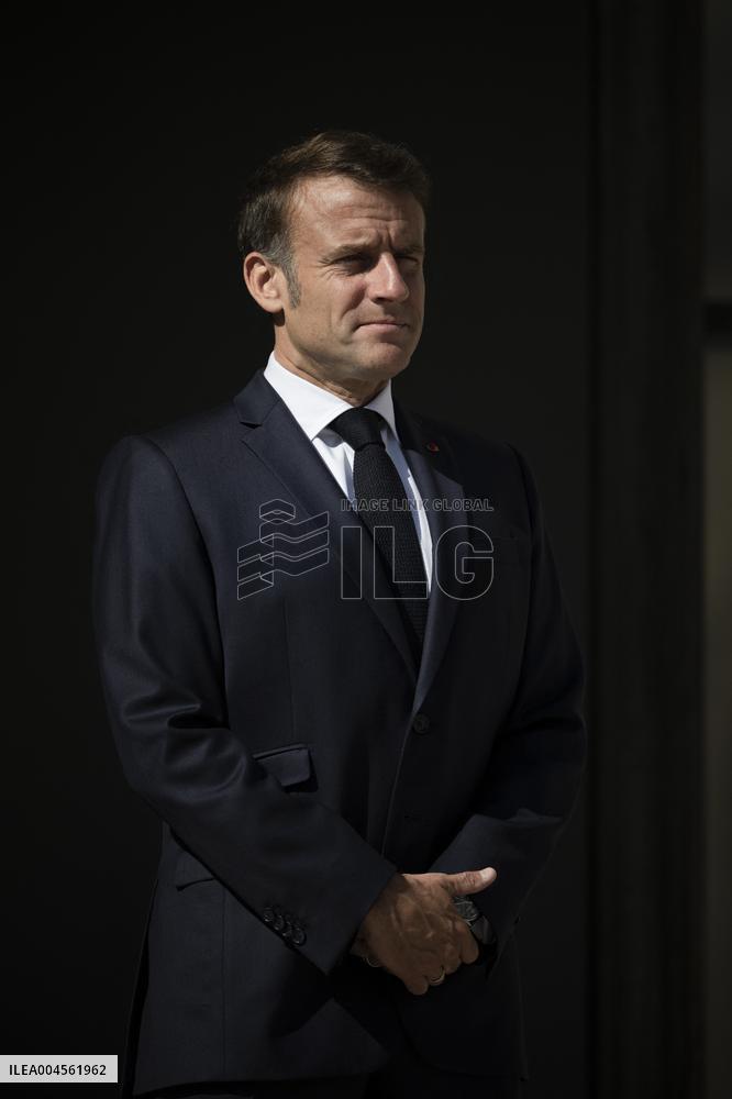 Emmanuel Macron Welcomes Swiss President Karin Keller-Sutter - Paris