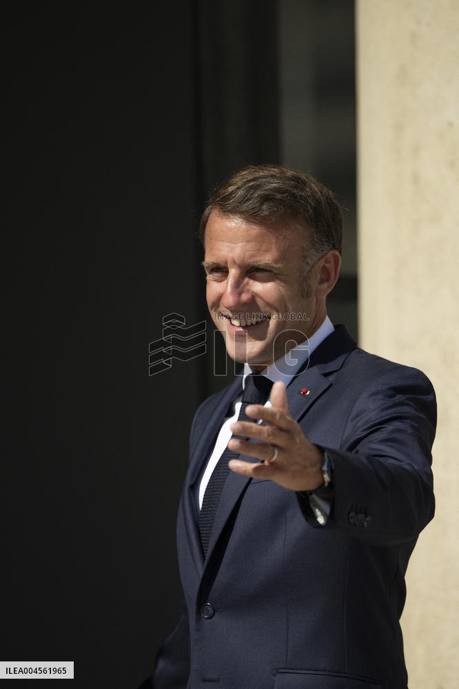 Emmanuel Macron Welcomes Swiss President Karin Keller-Sutter - Paris