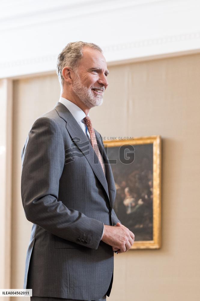 King Felipe Receives The Book Felipe Vi 2014 2024: Profiles Of A Decade - Madrid