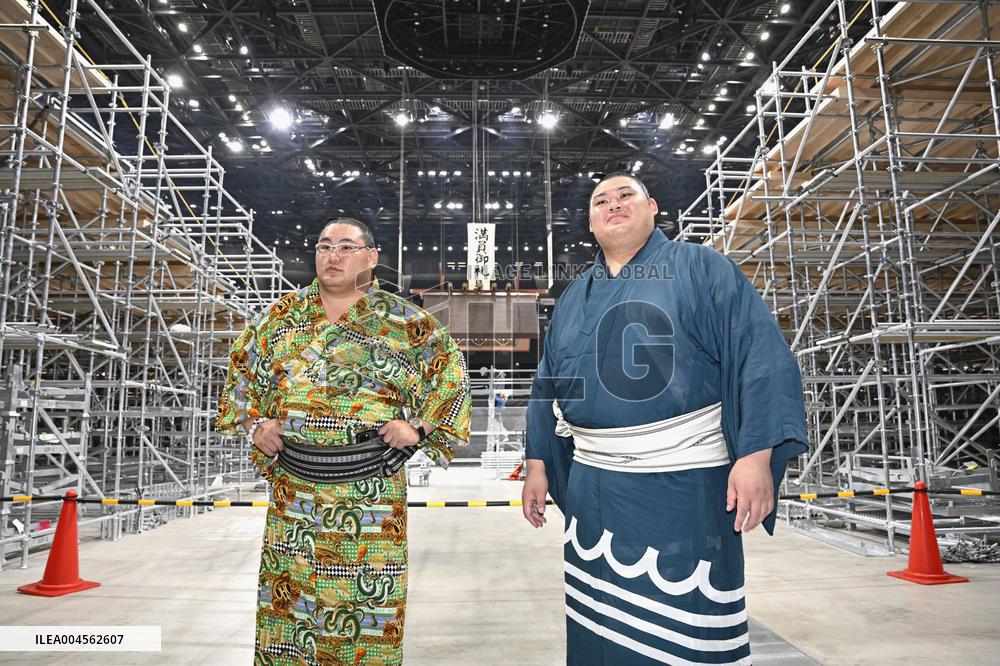 Sumo grand champions Onosato, Hoshoryu