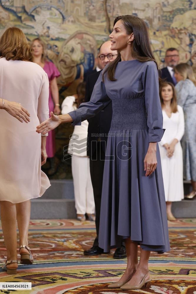 Queen Letizia Receives In Audience - Madrid