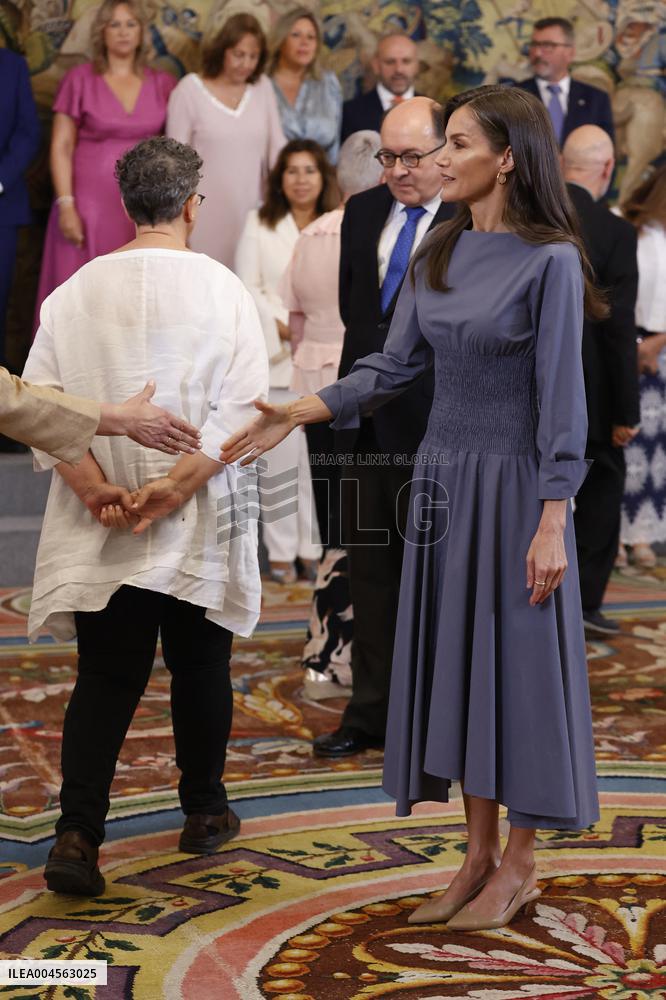 Queen Letizia Receives In Audience - Madrid