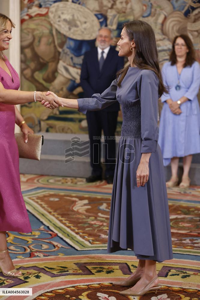 Queen Letizia Receives In Audience - Madrid