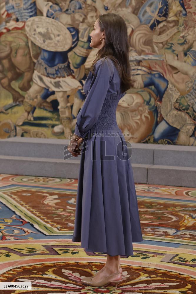 Queen Letizia Receives In Audience - Madrid