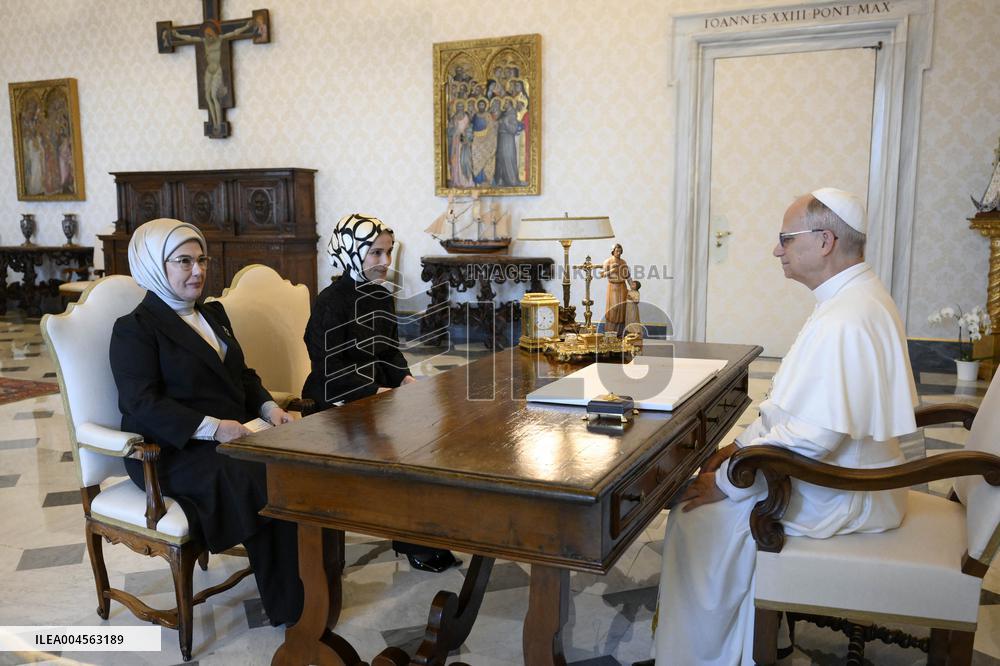 Pope Leo XIV Meets Emine Erdogan - Vatican