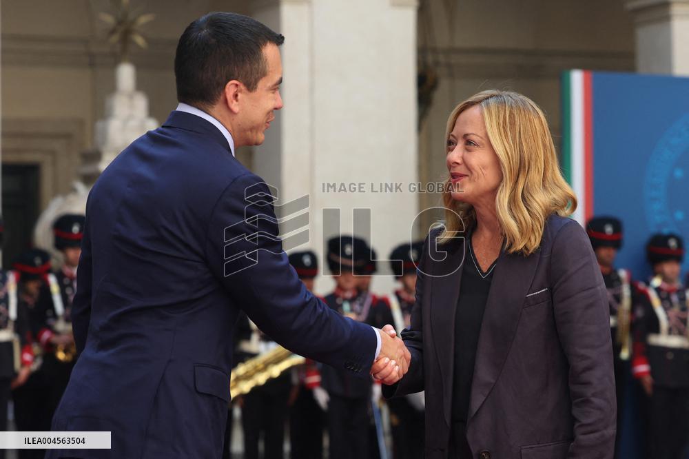 PM Welcomes Ecuador President at Palazzo Chigi - Rome