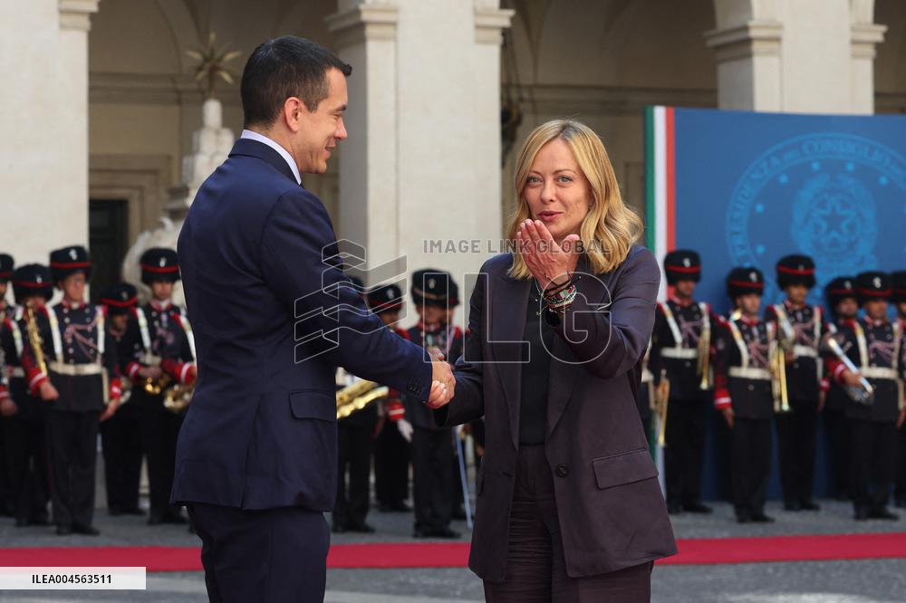 PM Welcomes Ecuador President at Palazzo Chigi - Rome