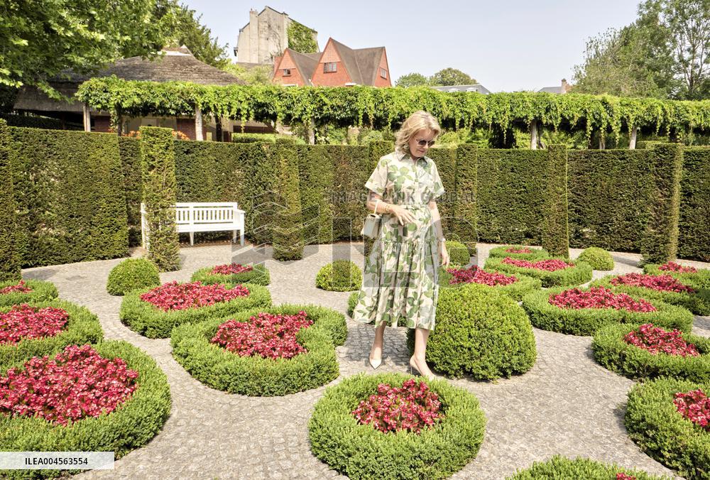 Queen Mathilde Visits Museum & Gardens Van Buuren - Belgium