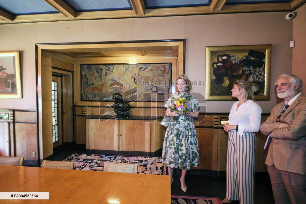 Queen Mathilde Visits Museum & Gardens Van Buuren - Belgium