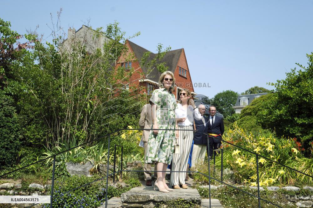 Queen Mathilde Visits Museum & Gardens Van Buuren - Belgium