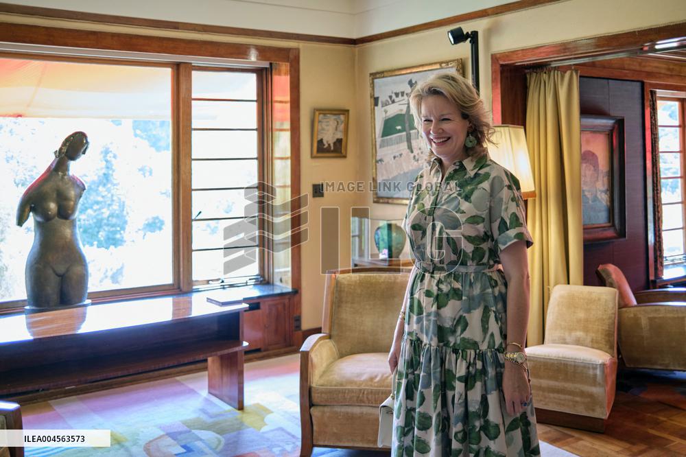 Queen Mathilde Visits Museum & Gardens Van Buuren - Belgium
