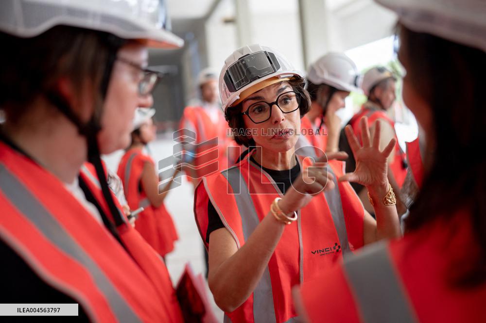 Rachida Dati visit the site of the Centre Pompidou Francilien - Massy AJ