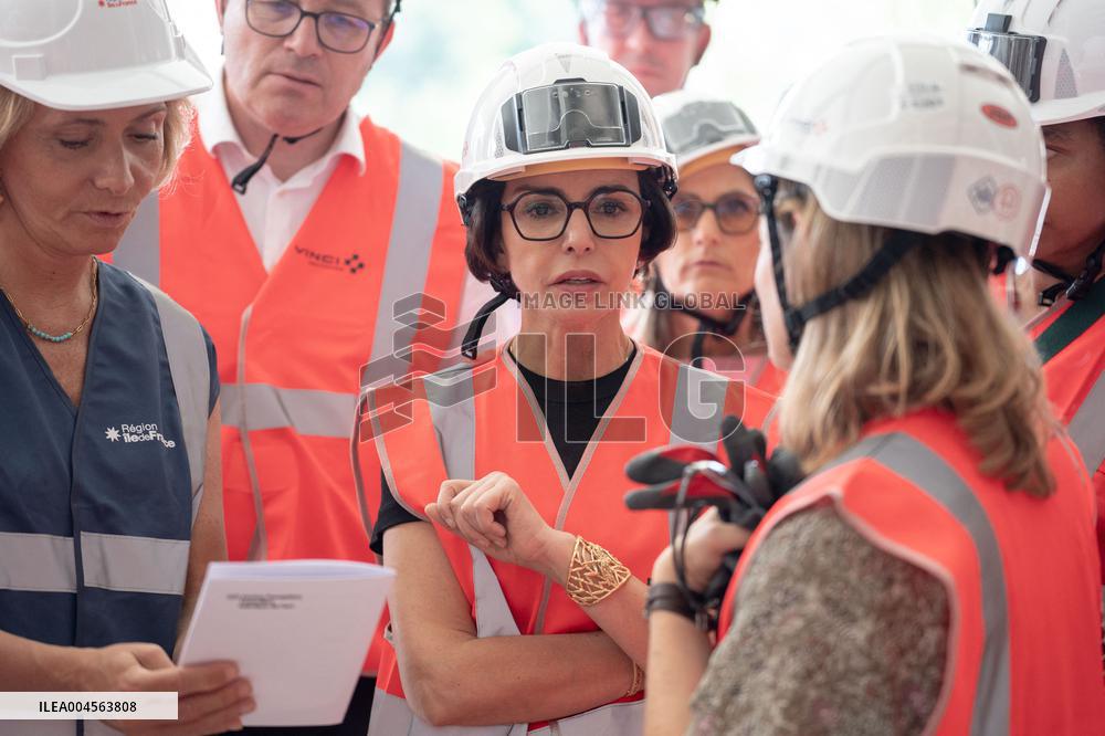 Rachida Dati visit the site of the Centre Pompidou Francilien - Massy AJ