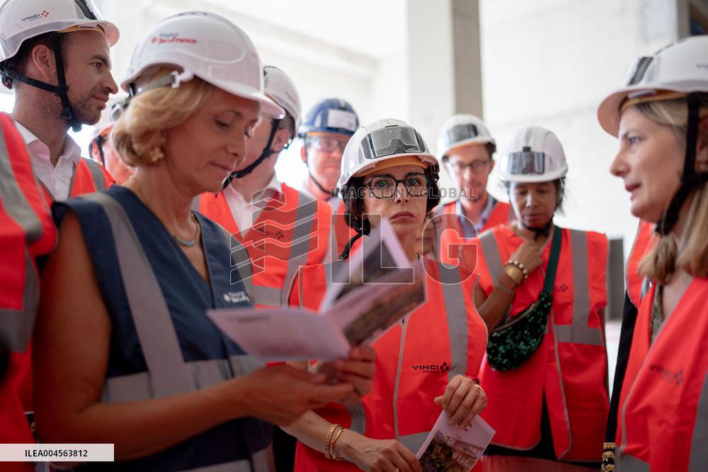 Rachida Dati visit the site of the Centre Pompidou Francilien - Massy AJ