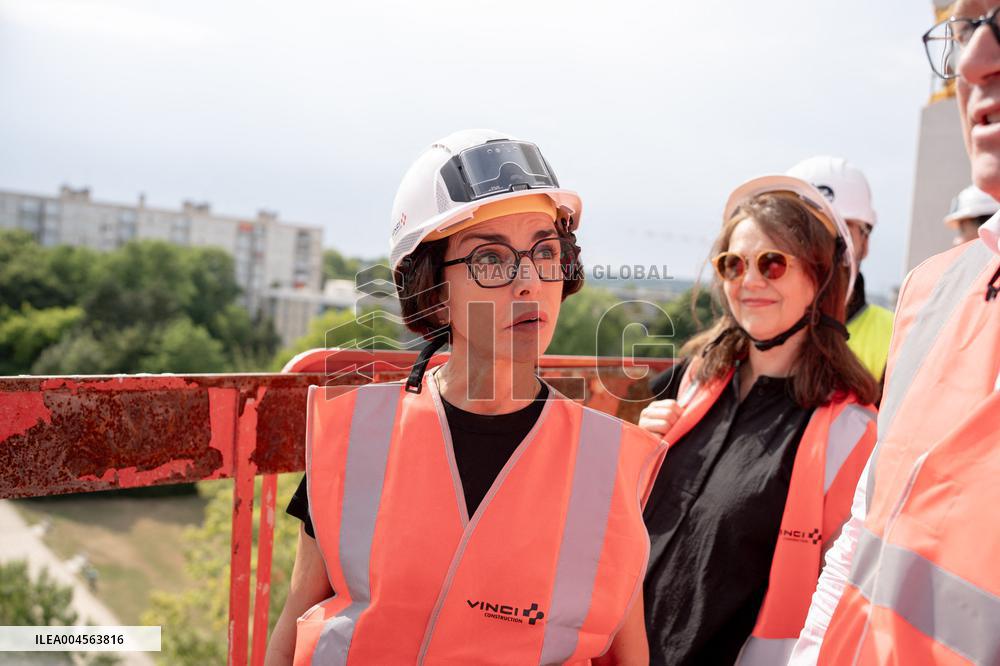 Rachida Dati visit the site of the Centre Pompidou Francilien - Massy AJ