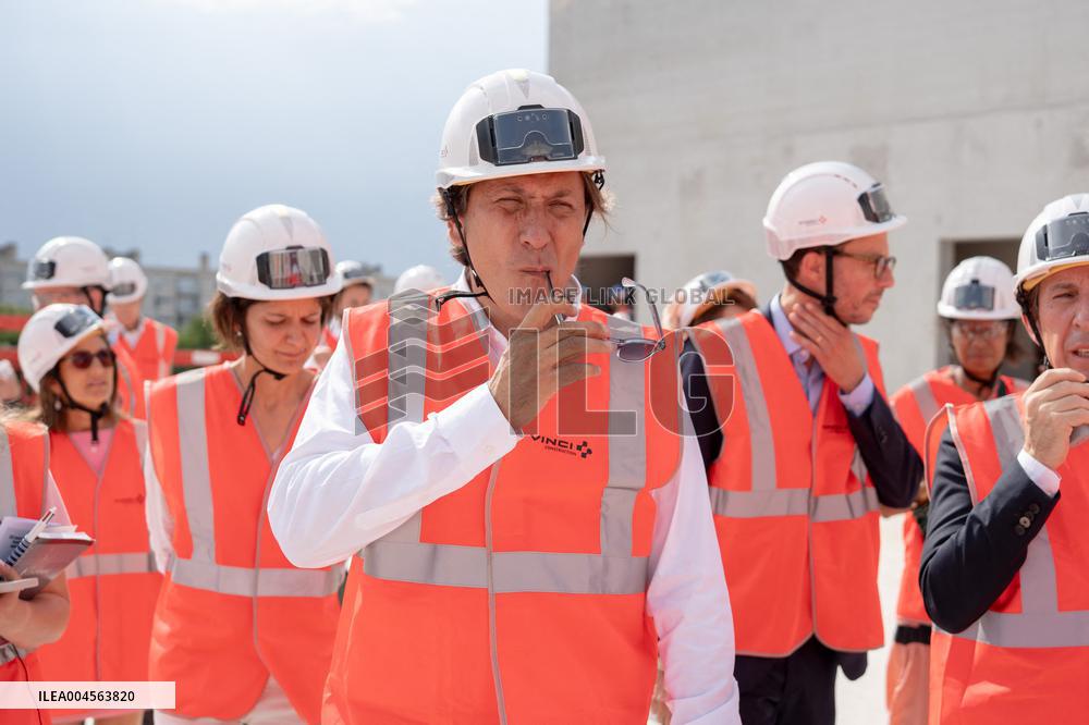 Rachida Dati visit the site of the Centre Pompidou Francilien - Massy AJ
