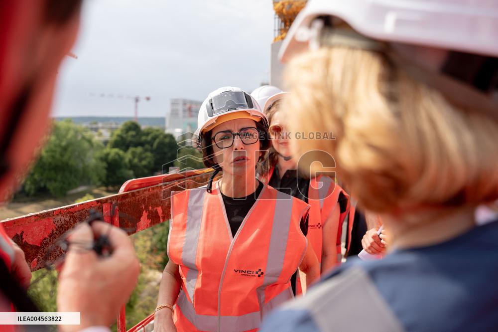 Rachida Dati visit the site of the Centre Pompidou Francilien - Massy AJ