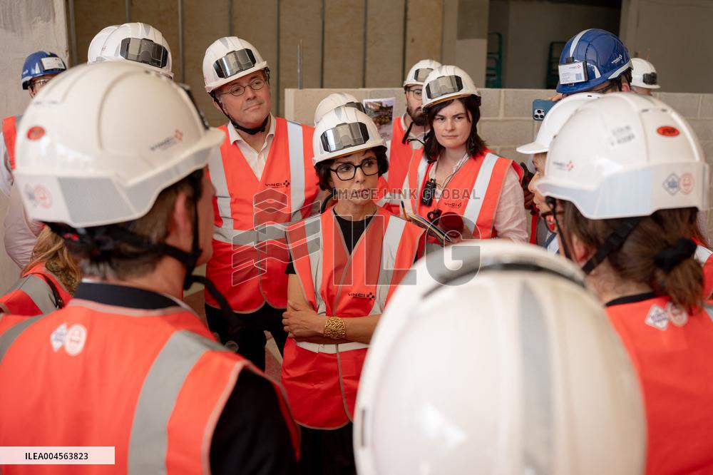 Rachida Dati visit the site of the Centre Pompidou Francilien - Massy AJ