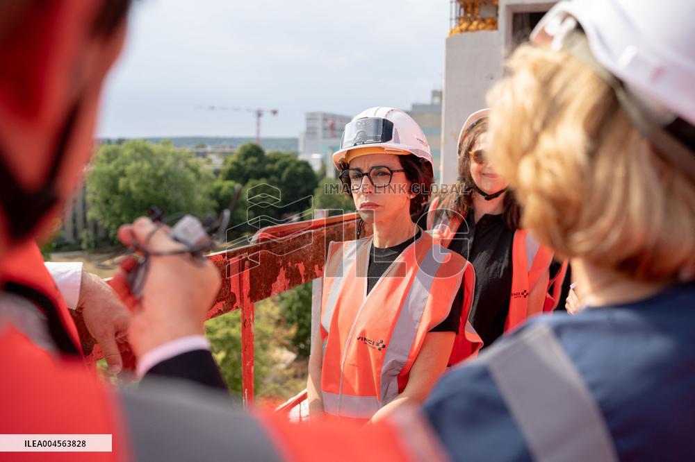 Rachida Dati visit the site of the Centre Pompidou Francilien - Massy AJ